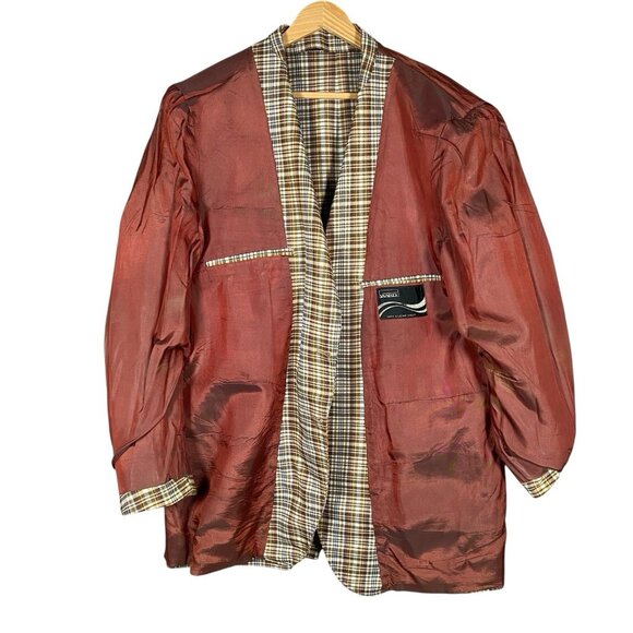 Vintage 70s Montgomery Ward Sport Coat 44L 46L Plaid Check Collegiate Mod Disco - Picture 11 of 16